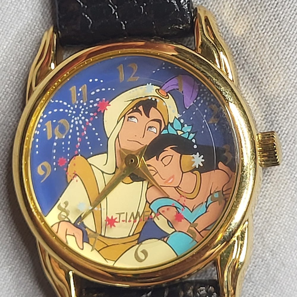 Disney Aladdin and Jasmine Gold Watch